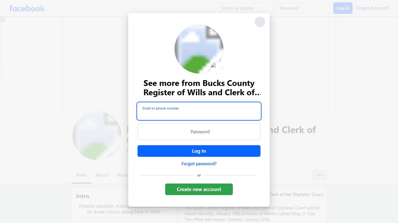 Bucks County Register of Wills and Clerk of the Orphans' Court Doylestown PA Facebook