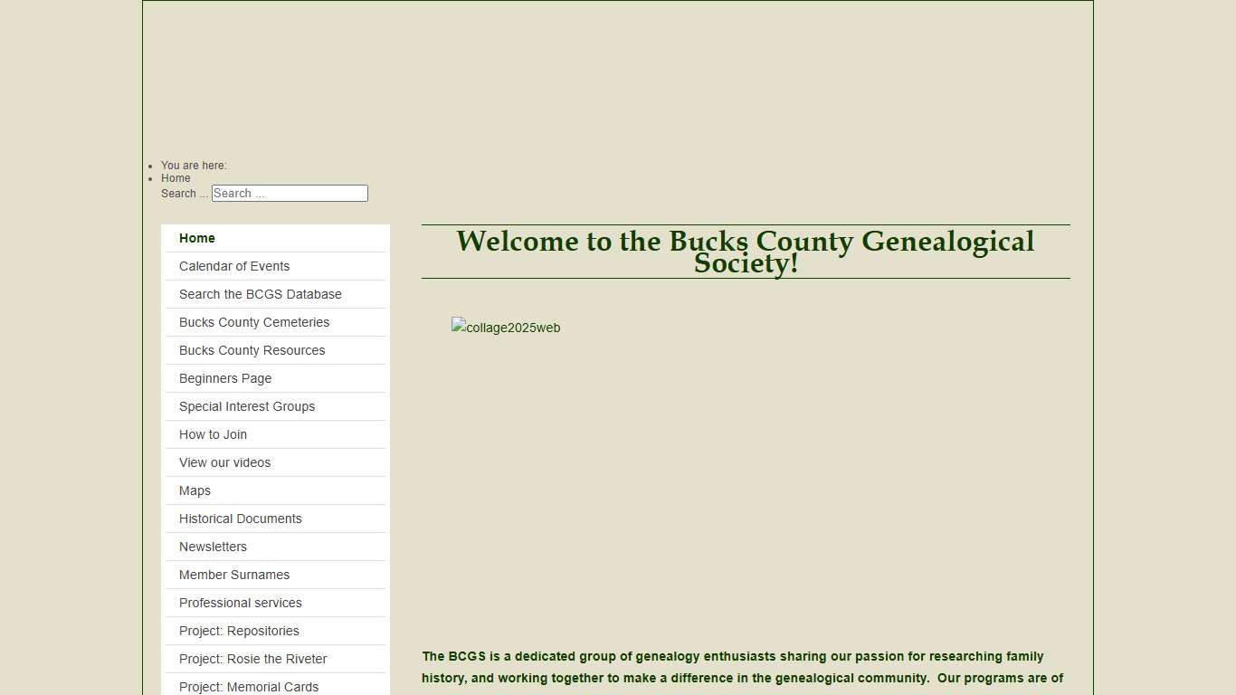 Home - Bucks County Genealogical Society